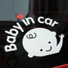 Adesivos de carro de desenho animado 3D refletivo estilo de vinil bebê no carro aquecimento adesivo de carro bebê a bordo no pára-brisa traseiro