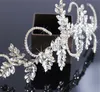 Fascia per capelli da sposa vintage con strass sulla fronte Fascia per capelli Corona di cristallo Diademi Gioielli Argento Accessori per capelli affascinanti Copricapo6265737