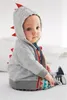 hooded sweater fashion Kids tops jackets autumn boys coat dinosaur shape baby boy Outwear clothing A08