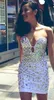 Bling Crystal Short Prom Dresses 2019 Rhinestone Strapless Graduation Dress V Neck african prom dress vestido de festa Mini Cocktail Dress