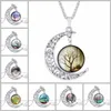 Cabochon di moda Collana di luna di vetro stellata Spazio cosmico Universo Ciondoli di pietre preziose Collane di albero della vita Per le donne Accessori di gioielli