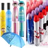 Wine Bottle Umbrella Perfume Rose Flower Vase Umbrella Outdoor Portable Folding Sun-rain beach Umbrella DHL free