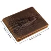 Wholesale- Fashion crocodile wallet leather purse Top Quality mens wallets  male monederos money crazy horse purses designer