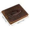 Wholesale- Fashion crocodile wallet leather purse Top Quality mens wallets male monederos money crazy horse purses1