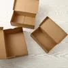 100 psc olika storlekar brunförpackning hantverk papper låda för skor kläder handgjorda presentpaket postlåda skor lådor