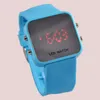 Factory wholesale Korea explosion models led plastic table hot men and women casual jelly color table mirror Wristwatches