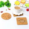 Cartoon Hollow Wood Coasters Creative Animal Isolated Cup Mat Kök Snidad Anti-Hot Non-Slip Placemat 6 Deisgns 9 ~ 9.5cm