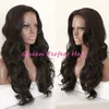 Hittebestendige Zwarte Vrouwen Natuurlijke Kleur Body Wave Synthetische Pruiken Kanekalon Synthetische Lace Front Pruiken Afro-Amerikaanse Pruiken