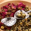 Hjärtformad Tea Infuser Mesh Ball Rostfritt Silter Herbal Locking Tea Infuser Sked Filter Gratis Frakt