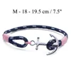 Tom hope bracelet Famous brand 4 size Handmade Coral Pink rope chains stainless steel anchor charms bangle with box and TH37134460