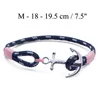 Bracciale Tom Hope Marchio famoso 4 dimensioni Fatto a mano Catene in corda rosa corallo Bracciale con ciondoli di ancoraggio in acciaio inossidabile con scatola e TH32880500