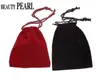 Red or Black Velveteen Gift Bag for Jewelry Velvet Fabric Drawstring Pouch Different Size Wholesale 100 Pieces