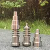 6 em 1 Domeless Titanium Prego GR2 Nails joint 10mm 14mm e 18mm de Vidro bong tubulação de água tubo de vidro para g9 enail dnail