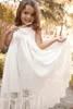 Белые кружевные платья с бретельками для девочек-цветочниц для пляжной свадебной вечеринки 2016 с открытой спиной длиной до пола, пышные платья для девочек, детская торжественная одежда Chea4611413