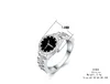 Plaked 925 Pierścień Srebrny Watch Fashion Watch Kształt cyrkon Pierścienie Cyrrowe Plane dla mężczyzny Kobiet Rozmiar US6-11