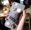 Fur chapéu de natal case para iphone 6 6 s 7 além de bonito quente menina rígido capa protetora phone case para iphone 6 6 s 7 além de cobertura de luxo