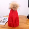 Winter Mode Frauen Beanie klassische eng gestrickte Pelz Pom Poms Hut Frauen Mütze Winter Beanie Kopfbedeckung Kopfschmuck Kopfwärmer Top Qualität