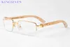 Najwyższej jakości okulary przeciwsłoneczne klasyczne gafas pół brzegowe okulary przeciwsłoneczne kobiety puste drewno drewniane drewno bawołowe okulary rogowe oko Eye5175433