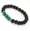 Nueva pareja pulsera de alta calidad joyería de piedra de lava negra sedimento marino cuentas imperiales estiramiento mujeres para hombre energía yoga regalo Bracel270r