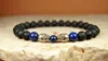 SN0100 Hochwertiges Herren-Halbedelstein-Perlen-Lapislazuli-Armband, Naturstein, 6 mm blauer Stein, Stretch-Armband