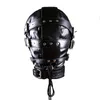 Masque de bondage BDSM en cuir SM, tête totalement fermée, équipement de retenue, jeu sexuel pour adultes, jouets sexuels pour couples 3667622