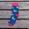 Wholesale- 10PCS=5Pairs/lot Cartoon Cute Horse Men Women Colorful Combed Cotton Socks High Quality Wedding Gifts Happy Funny British Style