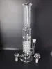 H: 45 cm Szklany Bong Handy Water Pipe 7 Warstwa Perkolnie Perkolator Bubbler Recykler Platform Oil Platform Ash Catcher 18mm Wspólna Miska Przenośna