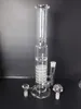 H: 45CM Bang en verre Pipe à eau pratique Percolateur en nid d'abeille à 7 couches Bubbler Recycler Plates-formes pétrolières Ash Catcher 18mm Joint Bol en verre Portable