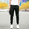 Atacado-2016 Moda Casual Mens Jogger Calças coreanas Estilo Slim Fit Summer Man Sortpants Men calça preto azul