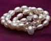 Piękny 7-8mm Kształt Ryżu Tahitian White Pearl Naszyjnik 18 cali 925 Silver Zapięcie