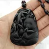 Nouvelle Arrivée Réel De Mode Sculpté À La Main Panda Pendentif Médaillons Naturel Obsidienne Collier Fine Jade Bijoux Pour Femmes Hommes Vente Corde Gratuite