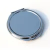Tom Round Thin Compact Mirror Silver Metal Pocket Makeup Mirror Case Favor Promotional Gift #18032-1