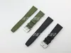 20 21 22 mm Nieuwe zwarte of groene nylon lederen bodem pin gespeld bandband voor IWC Watch7978540