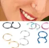 Trendy neus ringen body piercing sieraden mode-sieraden roestvrij stalen neus open hoepel ring oorbel studs nep neus ringen niet-piercing ringen