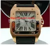 Luxury Watches 100 18k Black Leather Bracelet Yellow Gold Bezel W20112Y1 Watch Men's Watches Wristwatches