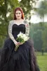 Robes de mariée gothiques en tulle noir 2017 Vintage chérie volants à plusieurs niveaux robes de mariée gonflées, plus la taille sur mesure Chine EN10092