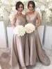 Long Cheap African A Line Bridesmaid Dresses V Neck Illusion Wedding Guest Wear Sweep Train Sheer Back Party Plus Size Maid Of Honor Gowns