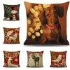 DHL Gratis Julklapp Pillowcases Lovely Pup Snowman Reindeer Fox Owl Pillow Case Juldekoration YC2427J 20