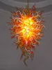 Éclairage de lampe Lampes suspendues Plafonniers en forme de fleur Ampoules LED Lustres en verre de Murano soufflé à la main