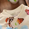 Primavera Autunno Vestiti per neonata Set di due pezzi Set di abbigliamento per bambini Ragazza per bambino Completo a farfalla Top a maniche lunghe Pantaloni Set per ragazze 2 colori