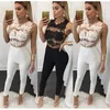 Dames Jumpsuits Rompertjes Groothandel- Sexy Dames Dames Mesh Lace Clubwear Playsuit Bodycon Party Jumpsuit Bodysuit Broek Summer Dames