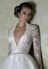 Short Bridal Gowns Long Sleeve 2021 Deep V Neck Sexy Cheap Dress Lace Appliques Knee Length Charming A Line Wedding Dresses Zipper Back