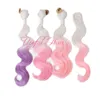 Body Wave Hair Weaves 4pcs / Lot = Ett huvud 220gram Maskin Dubbelväftbunt med spetslåsning, Sy i hårförlängningar Vävar Förslutning Wefts