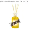 Partihandel- 100st Brown Wavy Rattan Reed Fragrance Diffuser Replacement Refill Sticks 170mm *3,5 mm för Loffon