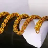 Hip Hop Mens Colar 24k Amarelo Ouro Enchido Dragão Design Chain Colar 22in