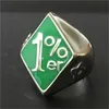 3pcs lot New Design Green Color 1% Biker Ring 316L Stainless Steel Fashion jewelry Band Party Biker Style Ring298H