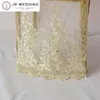 Housse de chaise en dentelle brodée or/blanc, 10 pièces, paillettes brillantes pour décoration de mariage Top Chiavari