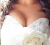 Bling Bridal Gowns Sweetheart Wedding Dresses Organza crystal beaded Real Lace Up On Back