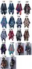 5PCS autumn winter scarf grid woman travel shawls wool spinning ladies National intensification cloak 18colors cape christmas party cappa