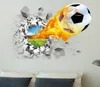3d foodball adesivos de parede pvc futebol impressão adesivos decoração para casa removível arte da parede crianças quarto decalques moderno 5070cm93042609693985